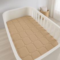 Edredom de Berço Malha 100% Algodão Matelado com Viés Bege