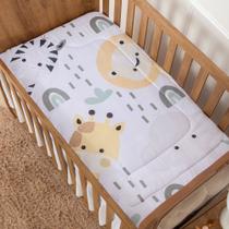 Edredom de Berço Safari Baby Cinza Dupla Face