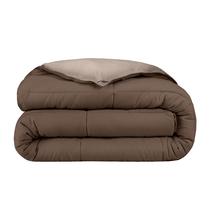 Edredom de microfibra reversível Cacau/Taupe Bare Home Queen Edredom de microfibra reversível Cacau/Taupe Bare Home Queen