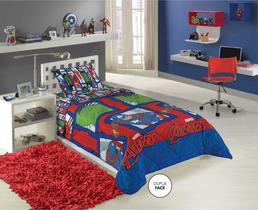Edredom De Solteiro Dupla Face Lepper vVingadores 150x220cm