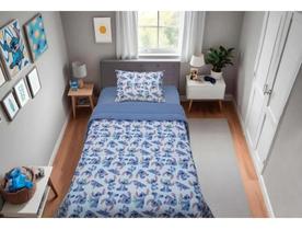 Edredom do Stitch Solteiro + Jogo de Lençol estampado stitch estampado kit 3 peças