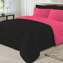 Edredom Dupla Face 100% Algodão Malha Casal Gran Moratta 01 Peça - Pink/ Preto Edredom Dupla Face 100% Algodão Malha Casal Gran Moratta 01 Peça - Pink/ Preto