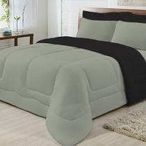 Edredom Dupla Face 100% Algodão Malha Casal Gran Moratta 01 Peça - Preto/ Cinza Edredom Dupla Face 100% Algodão Malha Casal Gran Moratta 01 Peça - Preto/ Cinza