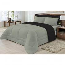 Edredom Dupla Face 100% Algodão Malha Queen Gran Moratta 01 Peça - Cinza-preto Edredom Dupla Face 100% Algodão Malha Queen Gran Moratta 01 Peça - Cinza-preto