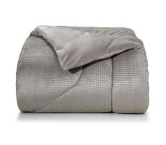 Edredom Dupla Face De Plush Lugano Casal 220X235Cm Taupe