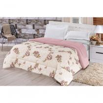 Edredom Dupla Face King Quality 01 Peça - Geométrico em cor Rosê