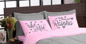 Edredom dupla face MAE RAINHA rosa cinza 05 peças casal queen box Hipercal Edredom dupla face MAE RAINHA rosa cinza 05 peças casal queen box Hipercal