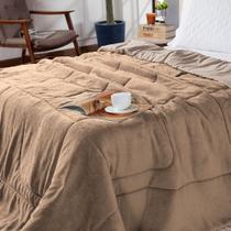 Edredom dupla face manta soft QUEEN hipercal refilado