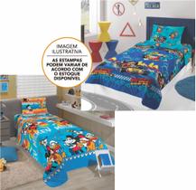 Edredom Dupla Face Microfibra Solteiro Mickey Lepper