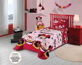 Edredom Dupla Face Microfibra Solteiro Minnie Lepper