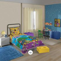 Edredom Dupla Face Mundo Bita Microfibra Solteiro 1,50x2,20