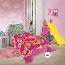 Edredom Dupla Face Solteiro Patrulha Canina Menina 140X210M