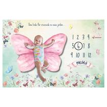 Edredom Dupla Face Tapete Foto Bebê Mêsversário Borboleta Edredom Dupla Face Tapete Foto Bebê Mêsversário Borboleta