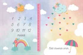 Edredom Dupla Face Tapete Foto Bebê Mêsversário Chuva Amor Edredom Dupla Face Tapete Foto Bebê Mêsversário Chuva Amor