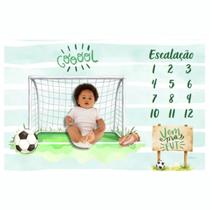 Edredom Dupla Face Tapete Foto Bebê Mêsversário Futebol Gol