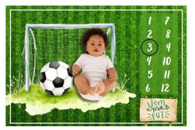 Edredom Dupla Face Tapete Foto Bebê Mêsversário Vem Pro Fut