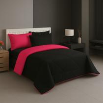Edredom Duplaface Casal Queen Ternura Avulso Matelado 2,40x2,20 Pink com Preto Edredom Duplaface Casal Queen Ternura Avulso Matelado 2,40x2,20 Pink com Preto