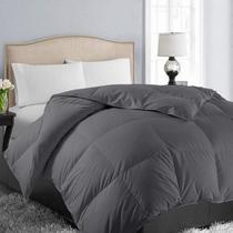 Edredom EASELAND Queen Size Down Alternative em cinza escuro