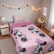 Edredom Estampado 1 Peça Portallar Disney Minnie Beauty Rosa/ c/pequeno defeito de fabrica