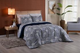 Edredom estampado QUEEN antialérgico 100% algodão