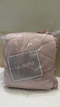 Edredom flannel matelassê liso king slim rose
