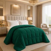 Edredom Grosso Super King Lilly 300 Fios Luxuoso PLUMA Cor:VERDE