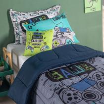 Edredom Infantil 5 peças estampado refilado hipercal 400Fios