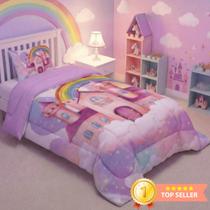 Edredom Infantil Exclusivo 400 Fios Premium Quente Grosso e Macio 2 Peças para Meninos e Meninas Conforto Extra