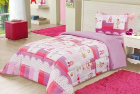 Edredom Infantil Kids Ballet Menina Dupla Face Avulso Estampado Rosa e Lilás