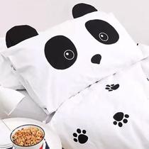 Edredom infantil kit 4 pç com lençol e travesseiro panda