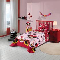 Edredom infantil minnie mouse dupla face matelado solteiro