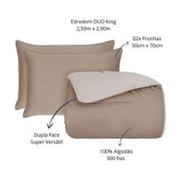 Edredom King 300 Fios Naturalle Duo 03 Peças Fend/Amendoa