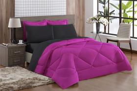 Edredom King Avulso Dupla Face Super Macio Lindas Preto/Pink