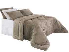 Edredom King BBC Textil Plush Dupla Face 240x270 cm Marrom Claro - 305