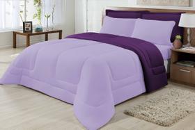 Edredom King Dupla Face 2,50m x 2,90m Lilás/Roxo Edredom King Dupla Face 2,50m x 2,90m Lilás/Roxo
