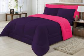 Edredom King Dupla Face 2,50m x 2,90m Roxo-Pink