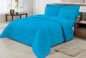 Edredom King Dupla Face 2,50m x 2,90m Turquesa Edredom King Dupla Face 2,50m x 2,90m Turquesa