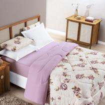Edredom King Dupla Face Quality Malha 100% Algodão 1 Peça - Rose