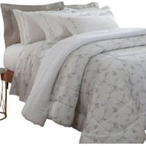 Edredom King Kacyumara Satinee 300 Fios Rozel Cinza - 7525 Edredom King Kacyumara Satinee 300 Fios Rozel Cinza - 7525