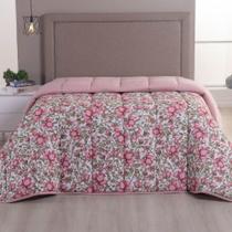 Edredom King Luar Super Macio Malha 100% Algodão Dupla Face 01 Peça - Rose Floral