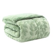 Edredom king plush airbloom classic - folhas verde