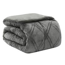 Edredom king plush airbloom classic - geometric cinza escuro