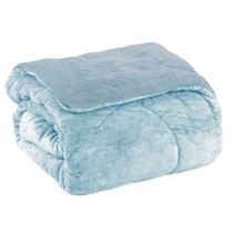 Edredom king plush bicolor - azul 154005 / 124202