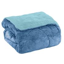 Edredom king plush bicolor - azul 164526/124401