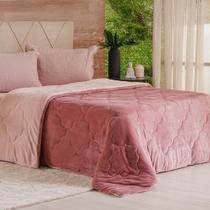 Edredom King Plush Bicolor Dupla Face 100% Poliéster 240x260cm Bordô