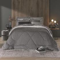 Edredom King Plush Peles Inove Hedrons Taupe 2,60x2,80m