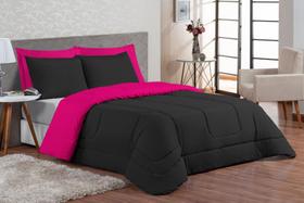 Edredom Kit Ternura 06 Peças Dupla face - Pink/Preto Edredom Kit Ternura 06 Peças Dupla face - Pink/Preto