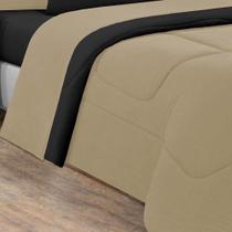 Edredom Malha 100% Algodão Gran Moratta 1 Peça Solteiro - Avelã-preto