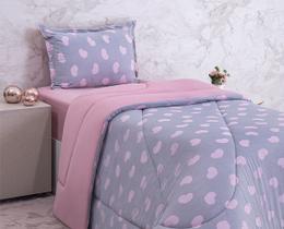 Edredom Malha Isa C/ Rose Solteiro 1 Peça