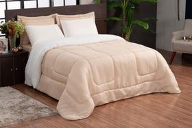 Edredom microfibra d.face casal queen 06 peças avelã palha Edredom microfibra d.face casal queen 06 peças avelã palha